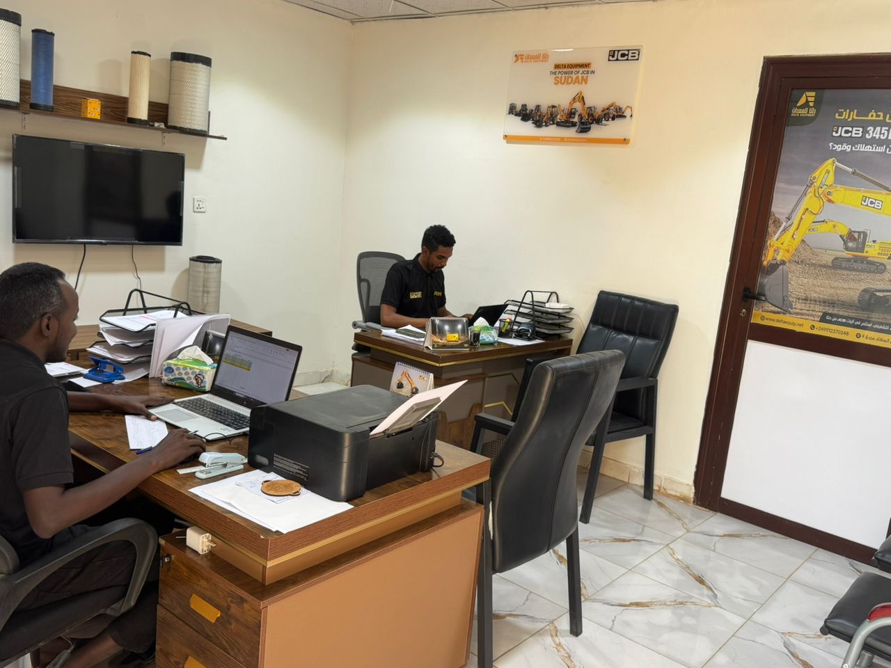 Team member operating JCB machinery